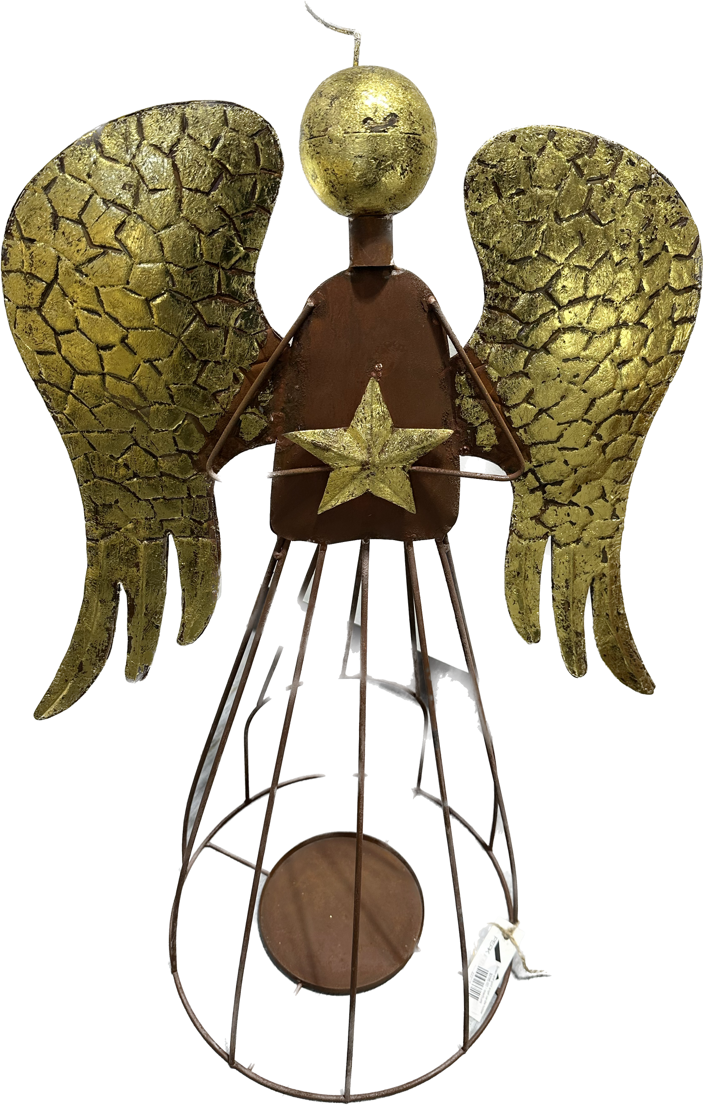 Brown and gold angel candle holder