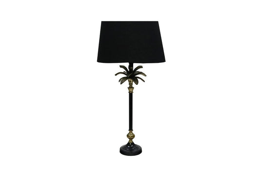 Aluminium Palm Table Lamp 69cm base with Black Shade