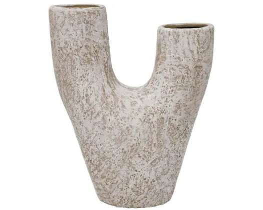 20cm Lima Ceramic Vase - Distress White