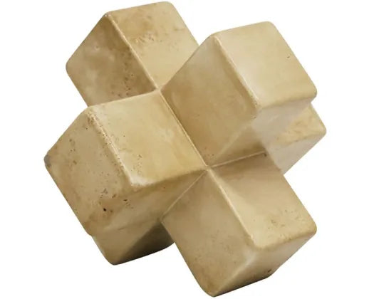 12 cm  Travertine Look Cross Deco