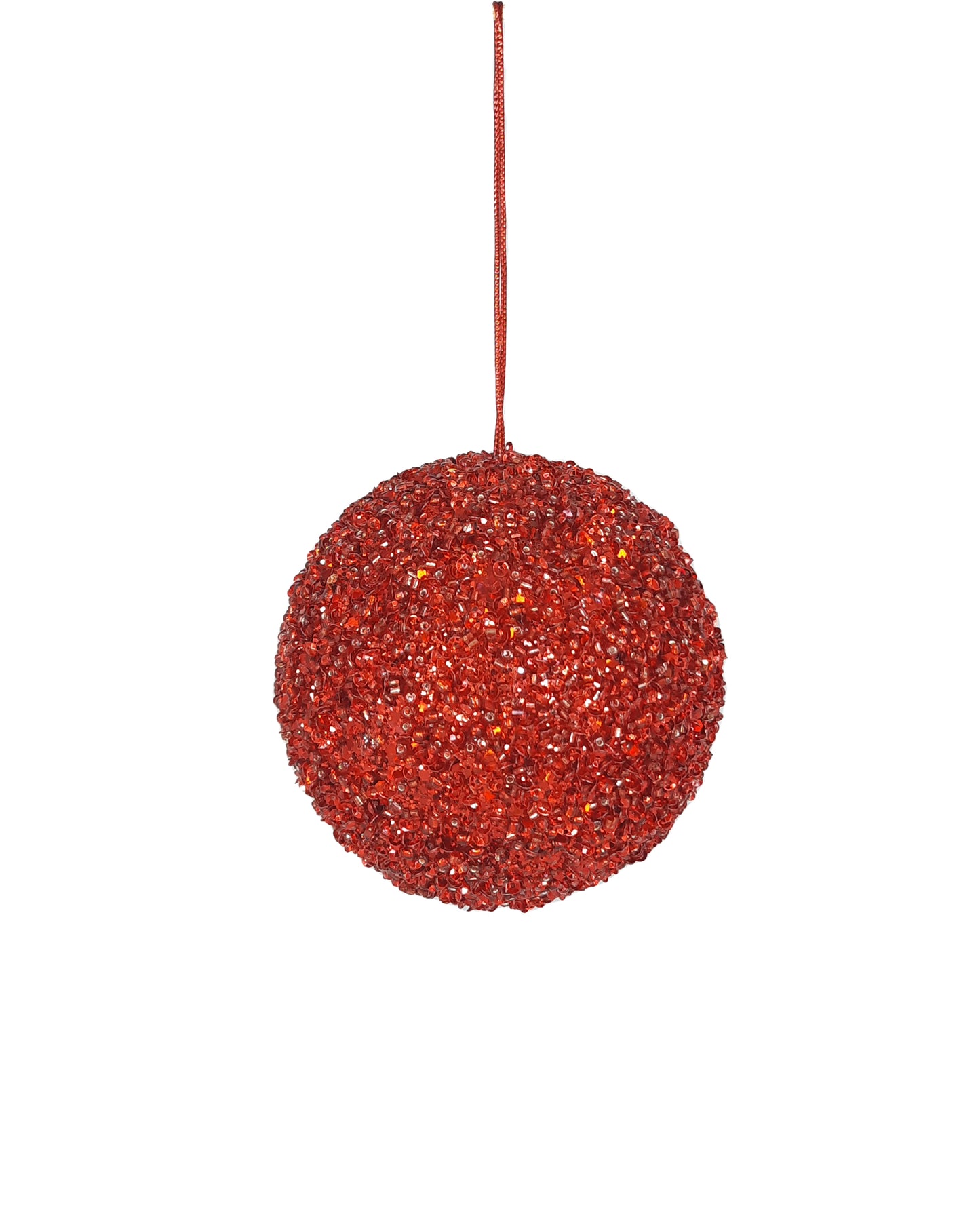 Medium Beaded Ball Red