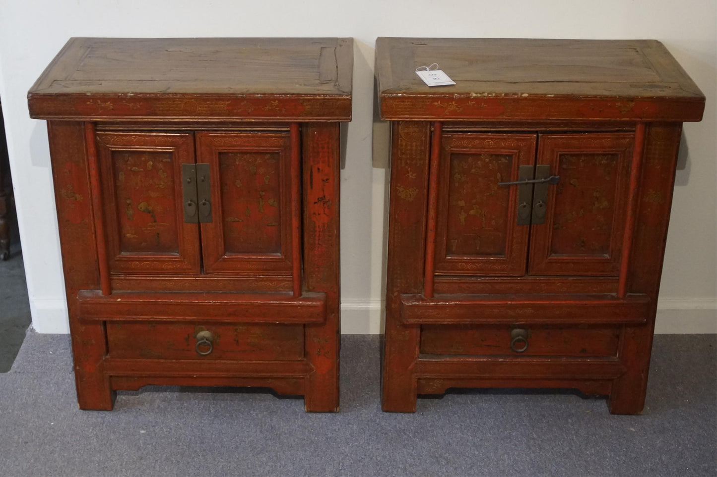 Original Chinese Bedside - Red Lacquer