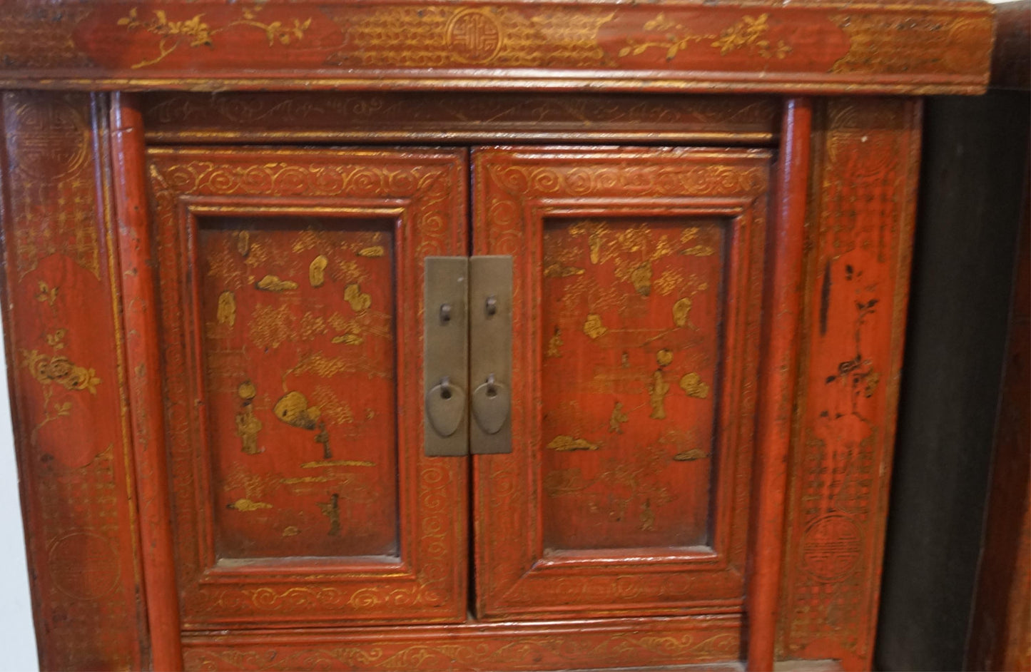 Original Chinese Bedside - Red Lacquer