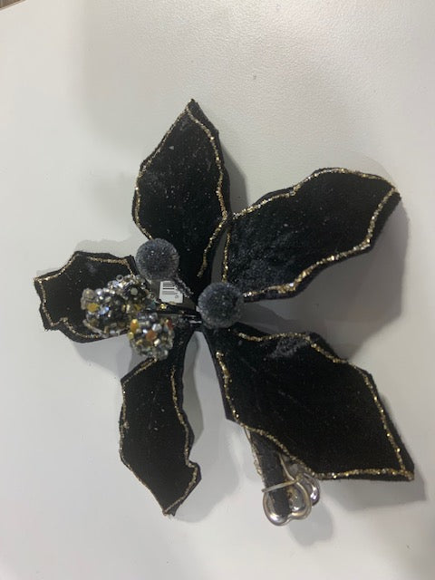 Small Jewelled Poinsettia Black