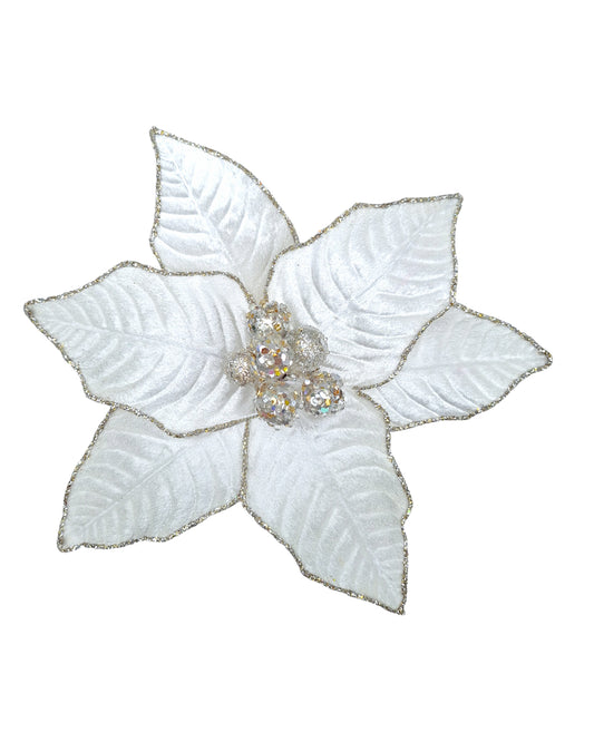 Large Jewelled Poinsettia - Cream