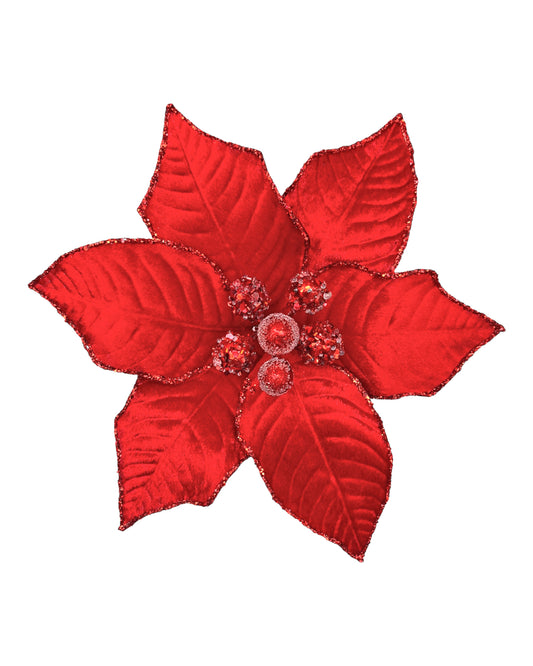 Medium Jewelled Poinsettia Red