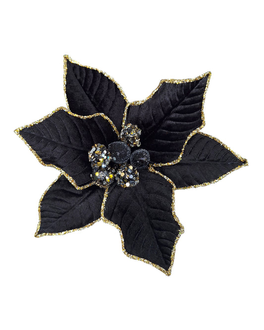 Medium Jewelled Poinsettia Black