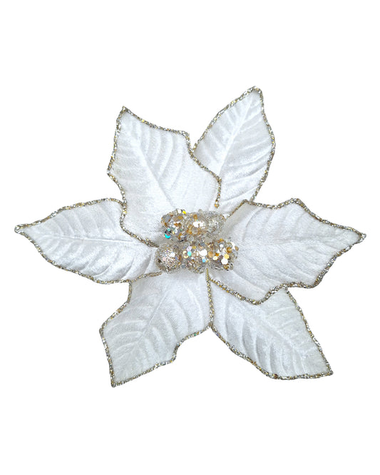 Medium Jewelled Poinsettia Cream