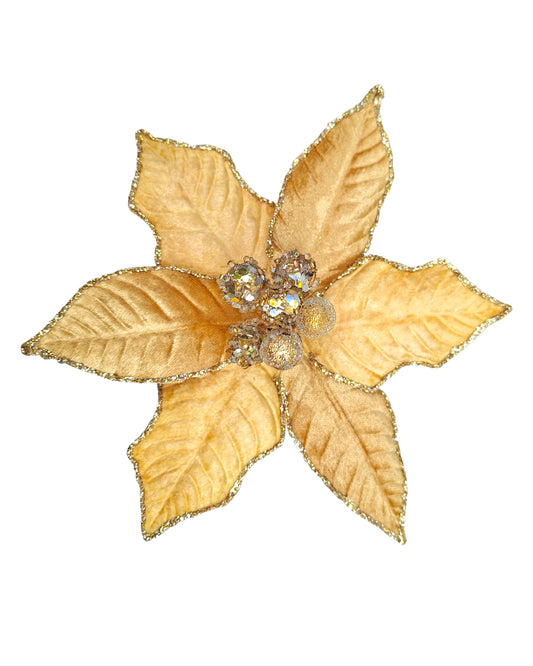 Medium Jewelled Poinsettia Gold