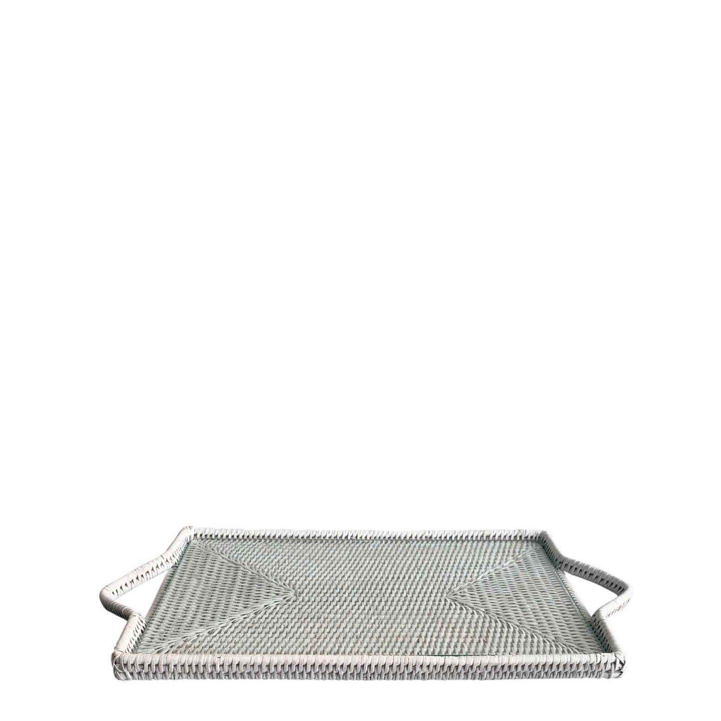 White Rectangular Cheese Tray with Glass Insert