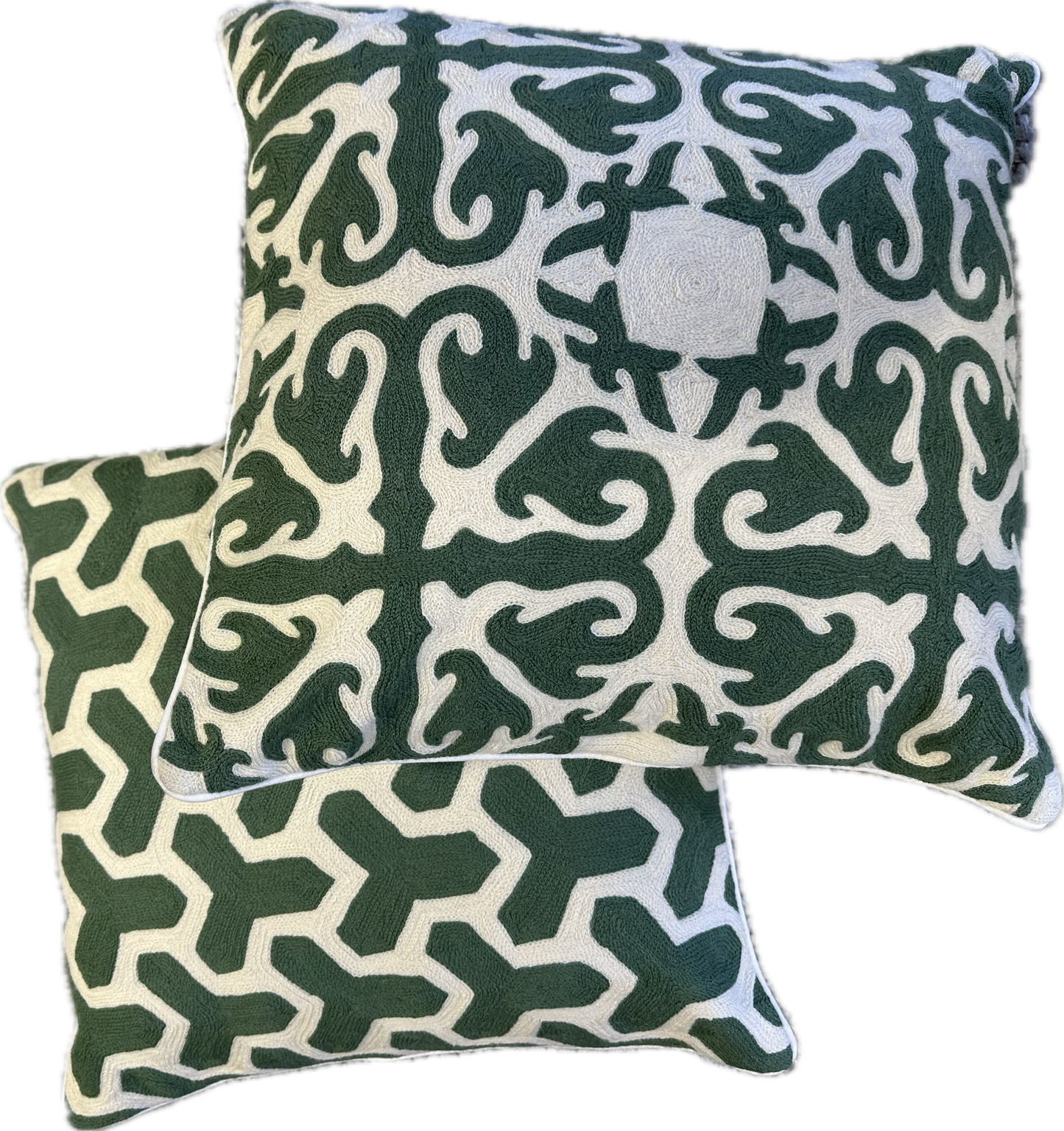 Pattern Green Cushions