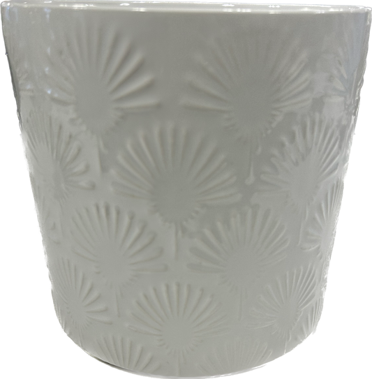 White patterned planter large