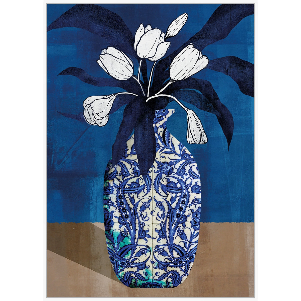 Framed Canvas Art - Royal Vase 2  - Artwork