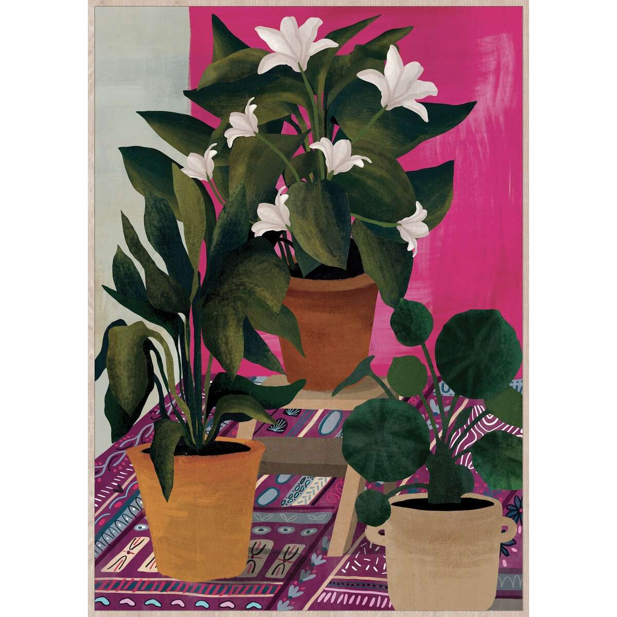 Potted flower artwork canvas