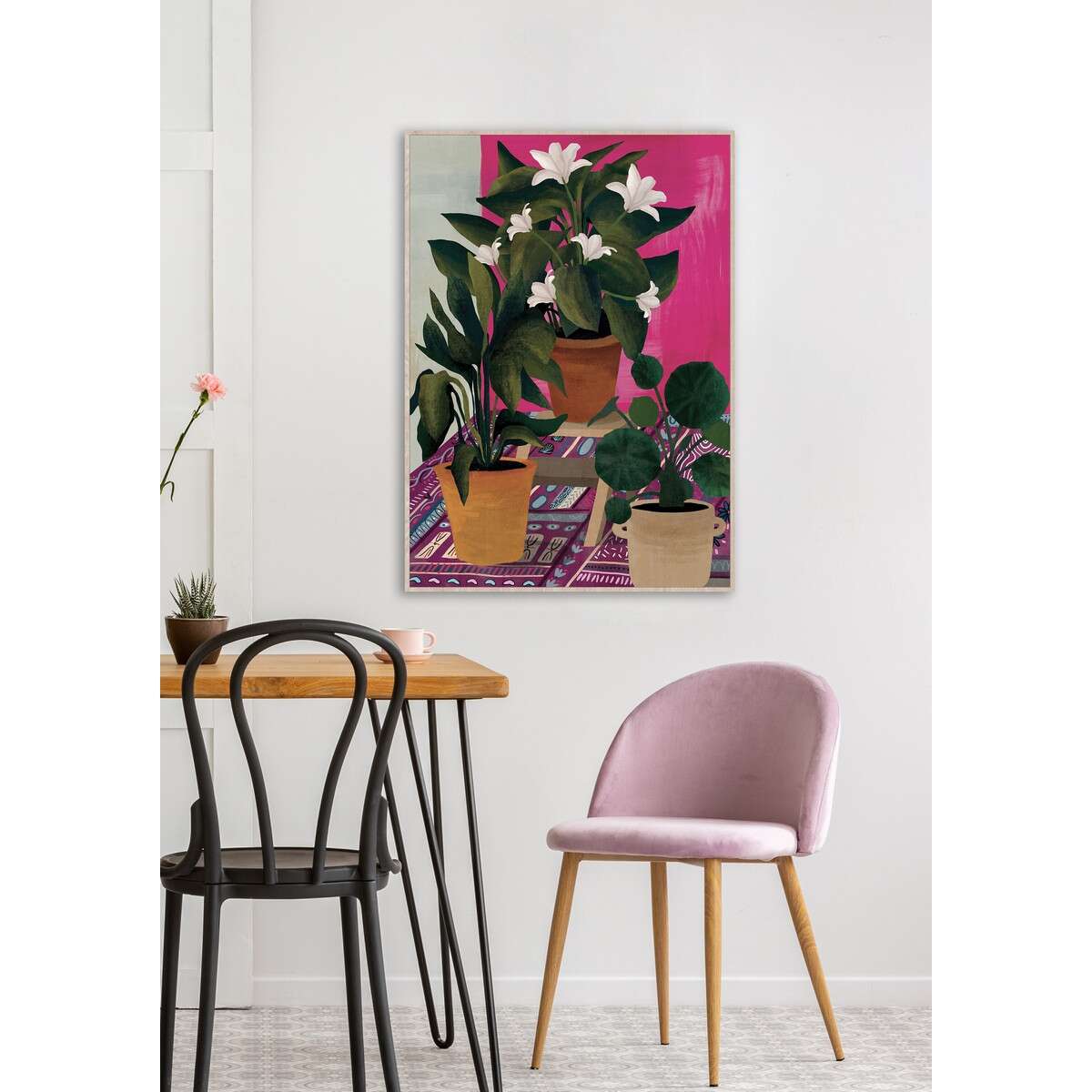 Potted flower artwork canvas