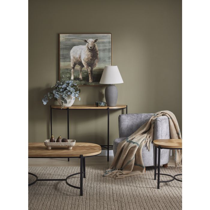 PERRY SIDE TABLE NATURAL & BLACK