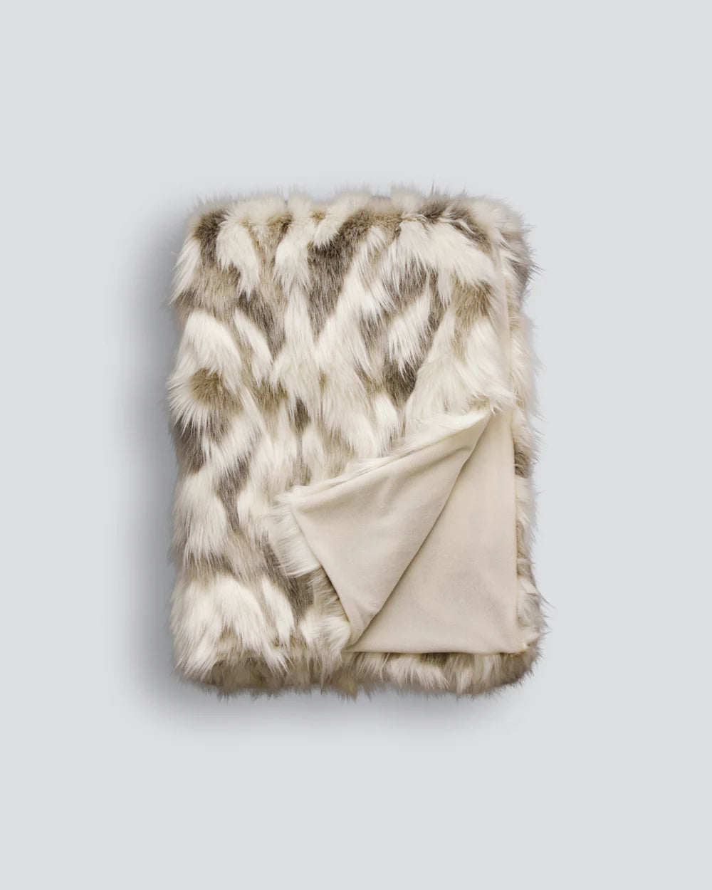 Heirloom Faux Fur Throw - Snowshoe Hare