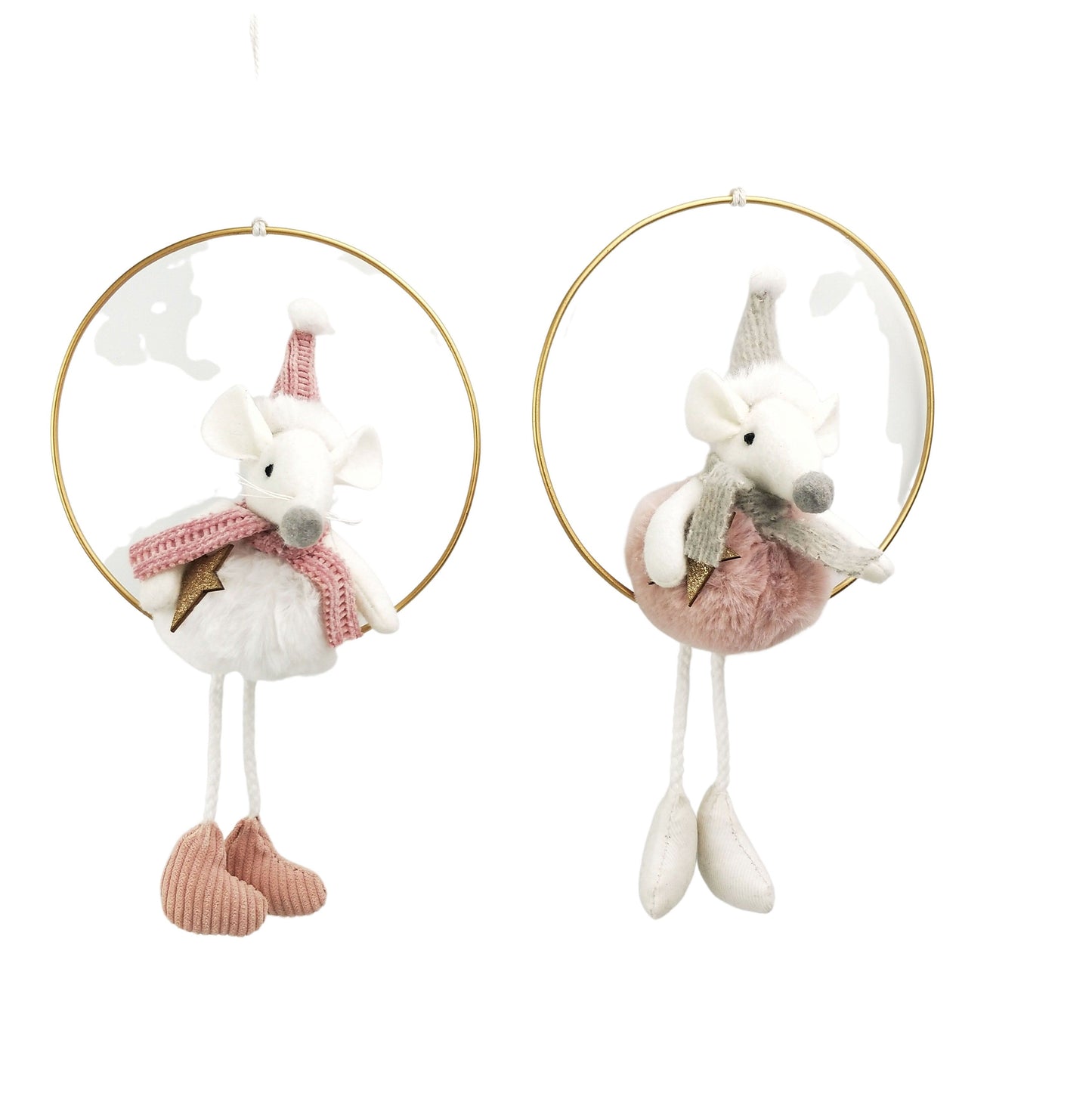 Cute plush Mice in Bauble Hanging