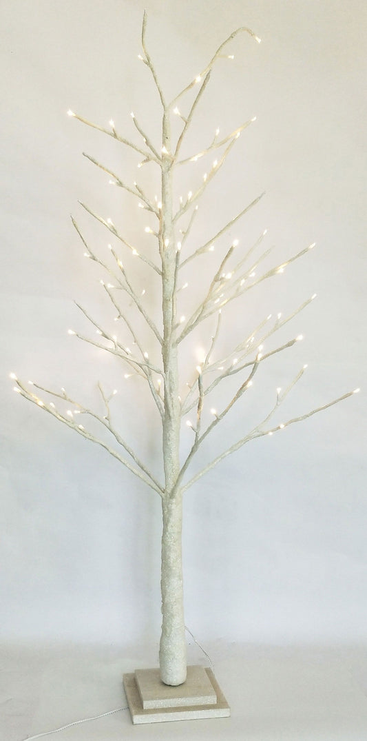 Glitter Christmas tree white Med 120cm