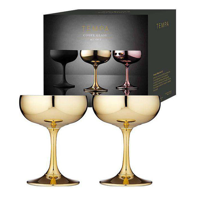 Aurora Matte Black Coupe Glass Set of 2