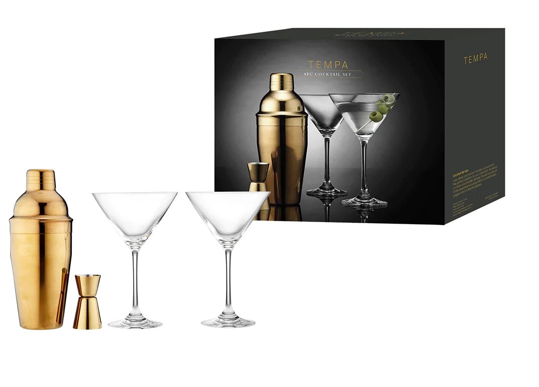 Aurora Cocktail Gold 4 piece Gift Set