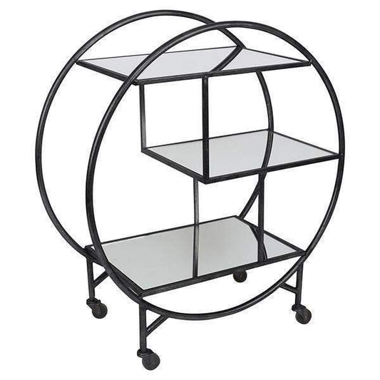 Bar Trolley with mirrored shelves