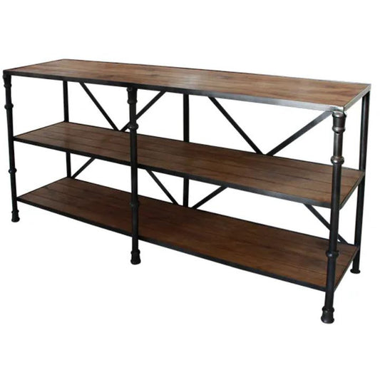 Heston wood & metal bookcase