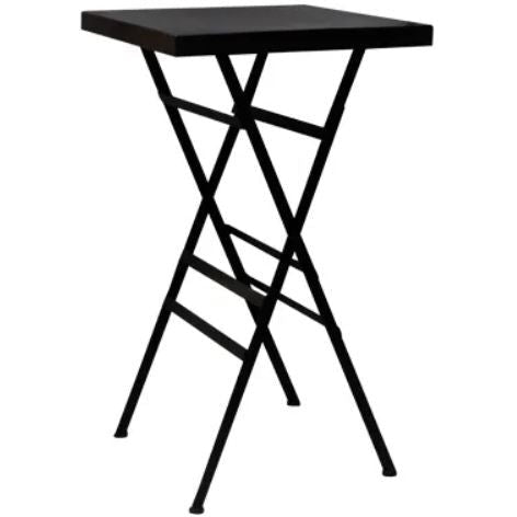 Square black iron folding table