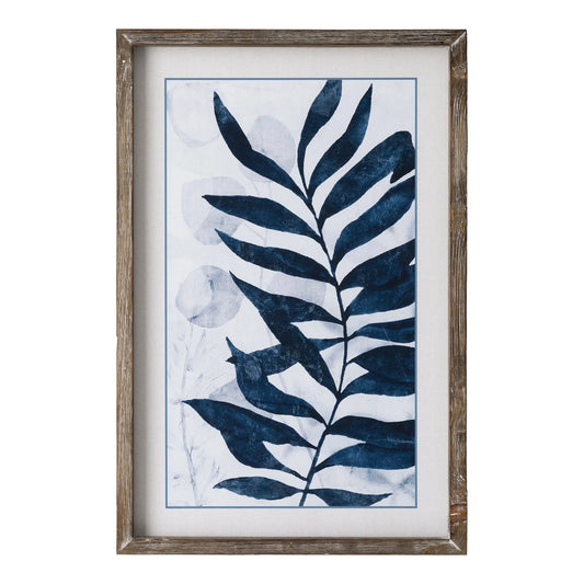 Blue foliage wall art 2