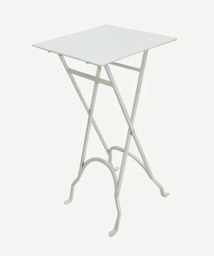 Square Iron Side Table White