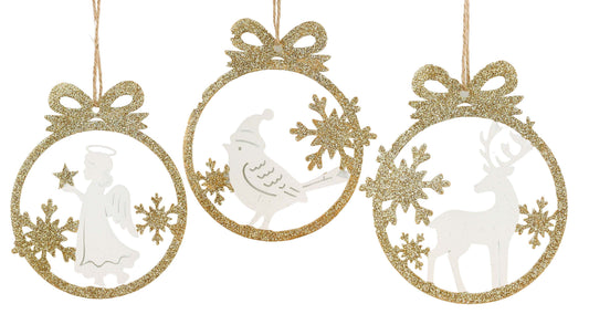 Angel Reindeer & Bird Bauble