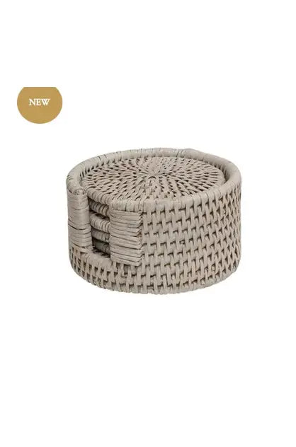 Set of coasters (7) woven white